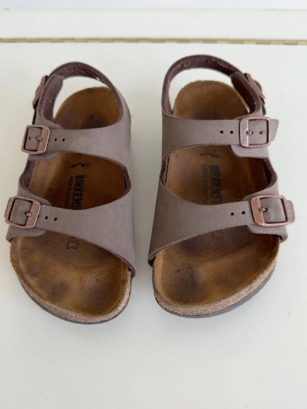 Birkenstock Roma Kids Sandals Taupe Brown Size EU27